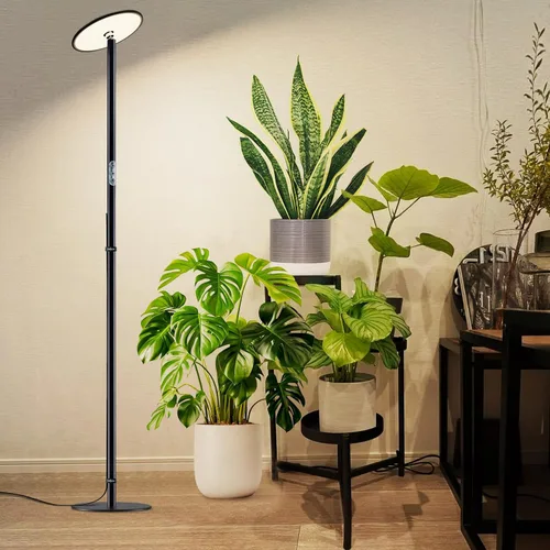 Miniatura 10 de Luz de crecimiento alto de espectro completo de 40 W, luz de planta de pie ajustable de 85 pulgadas para plantas de interior, regulable de 10