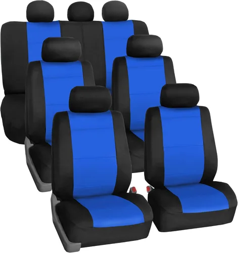 Miniatura 19 de FH Group Juego completo de fundas de neopreno impermeables para asiento de automóvil, de tres filas y 7 plazas, listas para bolsa de aire