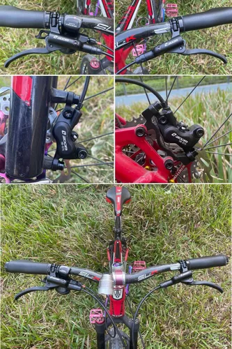 Miniatura 4 de Zoom 4-Piston MTB Freno De Disco Hidráulico Set/w 6.299 in Rotores De Disco Flotante Enrutamiento Interno
