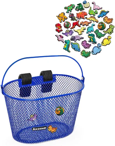 Miniatura 17 de Cesta de Bicicleta para Niños ANZOME, Cesta de Bicicleta para Niños y Niñas, Cesta de Bicicleta de Alambre de Metal Impermeable para Niños, Adecuada