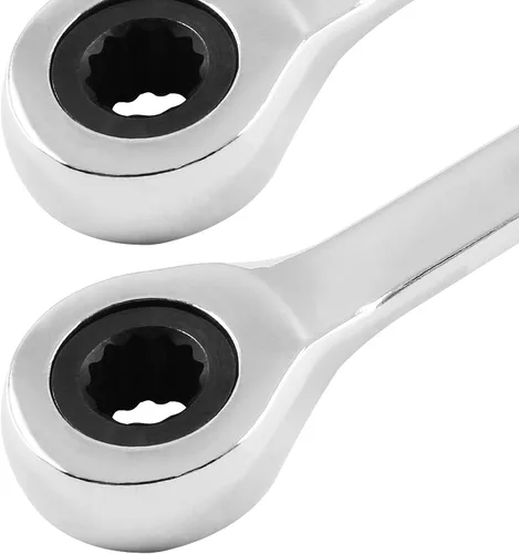 Miniatura 4 de Llave de trinquete reversible de acero CR-V, SAE y métrica, 2 unidades, 0.394 in, 72 dientes