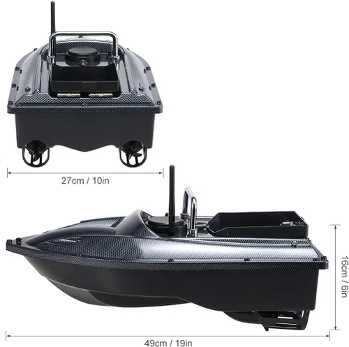 Miniatura 3 de Barco de cebo a control remoto para pesca, rango de 547 yardas, carga de 4.4 lbs, retorno automático, larga duración de la batería, perfecto