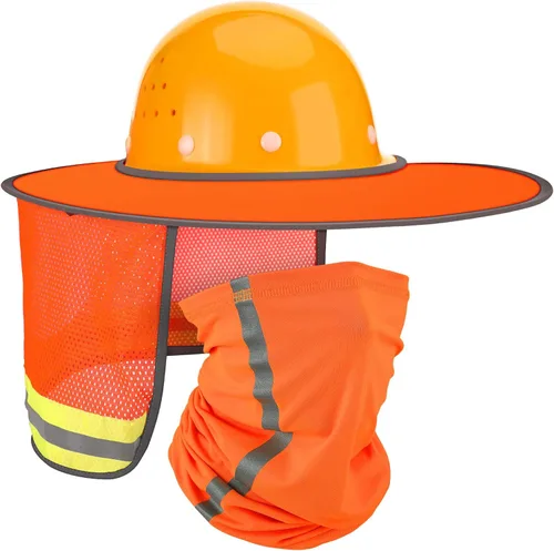 Miniatura 10 de SATINIOR 2 unidades de casco de protección solar para el cuello, alta visibilidad, malla de ala completa, protección solar y polaina para el cuello