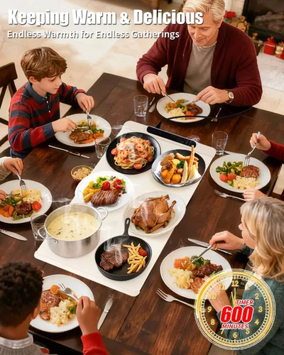 Miniatura 5 de Almohadilla de calentamiento de alimentos, bandeja de calefacción de silicona, adecuada para fiestas de buffet y uso diario en el hogar