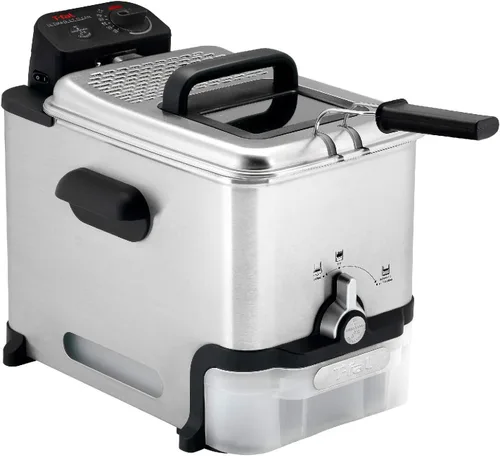Miniatura 12 de T-fal Mini freidora, freidora de acero inoxidable con canasta, 1 litro, control de temperatura versátil, 900 vatios, control de temperatura, fácil