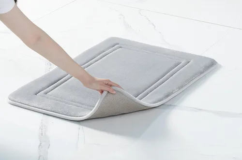 Miniatura 4 de Truly Calm - Juego de 2 alfombrillas de espuma viscoelástica de poliéster azul de 2 piezas de 20 x 32 pulgadas, sólido para hombres y mujeres