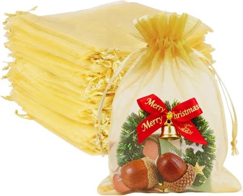 EdgeXcel 120 bolsas de organza de 4 x 6 pulgadas para regalos pequeños - Bolsa de malla premium con cordón para recuerdos de bodas y fiestas, joyas,