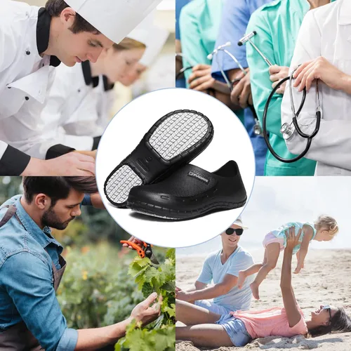 Miniatura 6 de Zapatos de chef para hombre zapatos de cocina para hombre zapatos de trabajo antideslizantes para mujer zuecos cómodos de enfermería zapatos