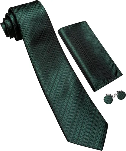 Miniatura 394 de Barry.Wang Juego de corbatas para hombre, corbata de seda a rayas, tejido a cuadros, gemelos formales, negocios, boda