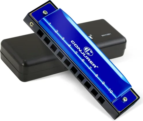 Miniatura 9 de CONJURER Armónica de Blues para Principiantes Adultos de 10 Agujeros Armónica Diatónica en Clave de Do, Lengüeta de Latón Órgano de Boca de Metal