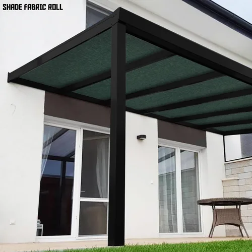 Miniatura 3 de TANG Rollo de tela para sombra solar, 8 x 35 pies, tela de sombra para jardín, color verde oscuro, malla de HDPE, cubierta de pérgola, toldo