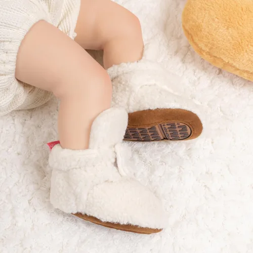 Miniatura 92 de Botines de forro polar para bebés, niños y niñas, pantuflas antideslizantes con agarre suave, zapatos de calcetín para recién nacidos, cuna