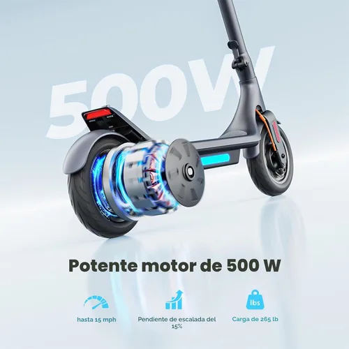 Miniatura 7 de MEGAWHEELS Electric Scooter,Electric Scooter Adults Teens,10in Pneumatic Tires,350/500/600W Motor,19/31 Miles Range,15.5mph E Scooter with Smart APP