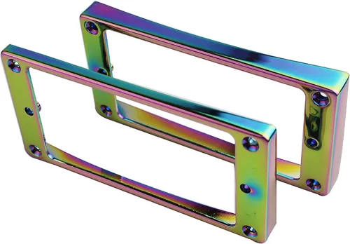 Miniatura 2 de Guyker Juego de anillos de montaje Humbucker de metal con parte inferior curvada, reemplazo de marco de cubierta de puente y cuello, compatible