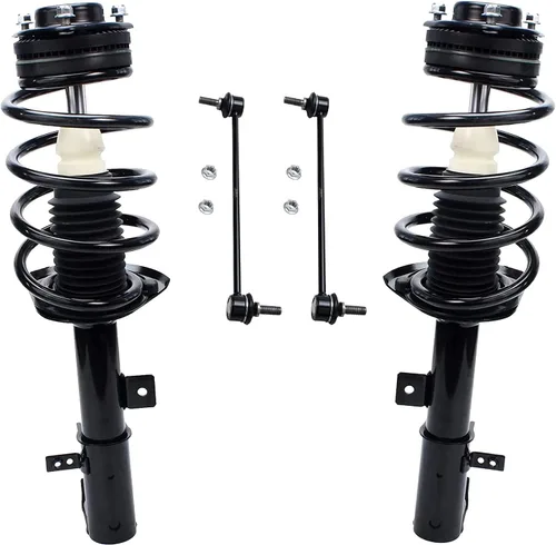 Miniatura 35 de Detroit Axle - Puntales delanteros con resorte helicoidal + enlaces de extremo de barras estabilizadoras de repuesto para Ford Flex Lincoln MKT