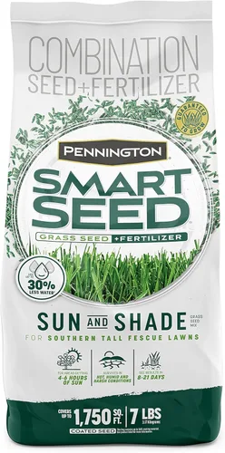 Pennington Smart Seed Sun and Shade - Mezcla de semillas de césped alto para césped del sur, 7 libras