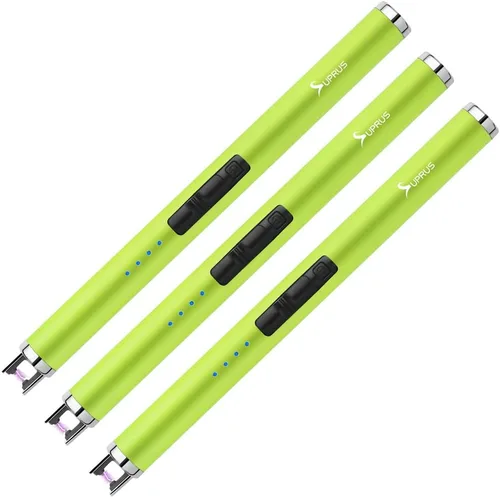 Miniatura 12 de SUPRUS Encendedor fluorescente que brilla en la oscuridad, encendedor USB, recargable, resistente al viento, tamaño de bolsillo para velas, cocinas