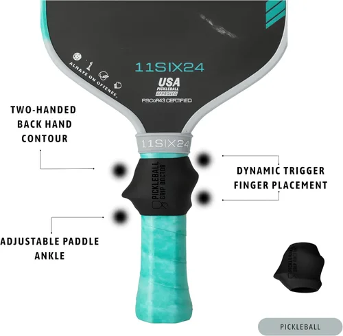 Miniatura 4 de Ayuda de entrenamiento de pickleball diseñada para potencia, precisión y control Herramienta de agarre multiposición para retroalimentación real