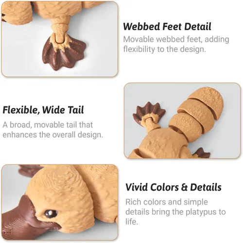 Miniatura 77 de Yipintang Criaturas Impresas en 3D Animales Flexibles - Juego de Animales Fidget de 7 Pulgadas para Decoración de Estantes (Pareja de León Adulto)