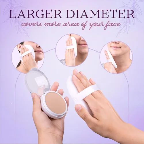 Miniatura 6 de Soplo de polvo Soplos de polvo extra grandes Maquillaje y esponja corporal con cinta de seda para polvo suelto y prensado, polvo, hornear