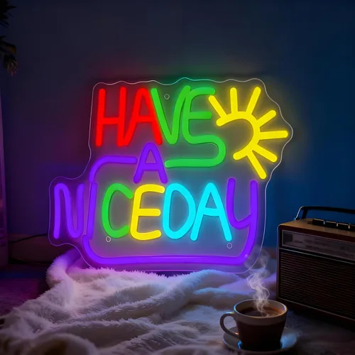 Miniatura 16 de Letrero de neón con texto en inglés «Happy Music» para decoración de pared, letras iluminadas para negocios, letreros de fiesta de cumpleaños