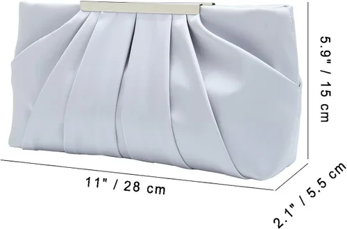 Miniatura 6 de CHARMING TAILOR Bolso de noche elegante plisado de satén formal simple y elegante para mujer