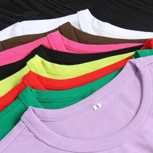 Miniatura 6 de Artfish Camiseta básica para mujer, cuello redondo, manga corta, ajustada, informal, para mujer