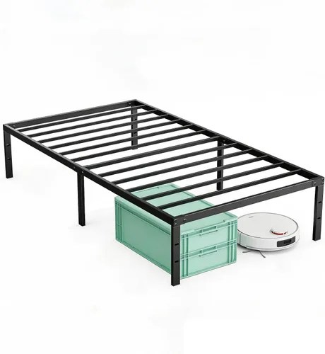 Miniatura 11 de OLIXIS 14in Metal Twin Bed Frame High with Storage Space, Sturdy Steel Slat Support with 800LBS Heavy Duty, No Box Spring Needed, Easy Assembly