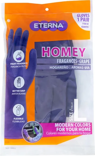 ETERNA Guantes con aroma a uva, guantes para cocina, lavandería y limpieza del hogar, fragancia de frutas, agarre mejorado, flexibles, multiusos,