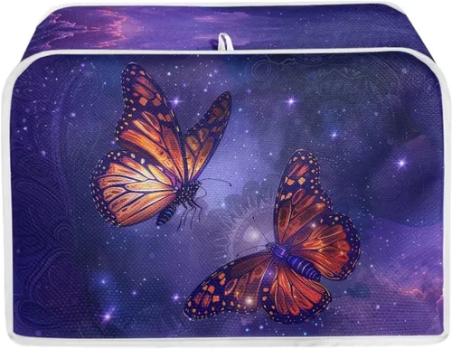 Miniatura 13 de Bulopur Cubierta de tostadora de 2 rebanadas de pintura de pájaros y flores, tostadora, panificadora, organizador de máquina, bolsa de protección