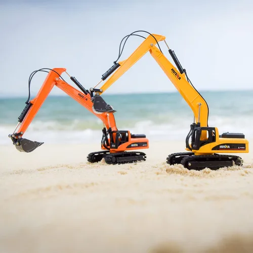 Miniatura 5 de Gemini&Genius Juguete de excavadora de largo alcance para niños, juguetes de excavadora de vehículos de construcción resistente, compartimento