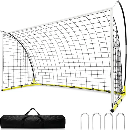 Portería de fútbol para patio trasero, red de portería de fútbol portátil de 12 x 6 pies/6 x 4 pies, configuración rápida con 1 bolsa de transporte