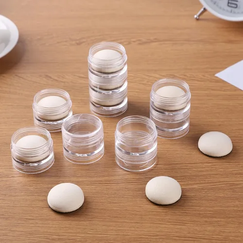 Miniatura 6 de Mini pinceles de mezcla de tinta, herramientas de 2 asas con 42 recambios de espumas redondas de repuesto y 20 cajas de almacenamiento de plástico
