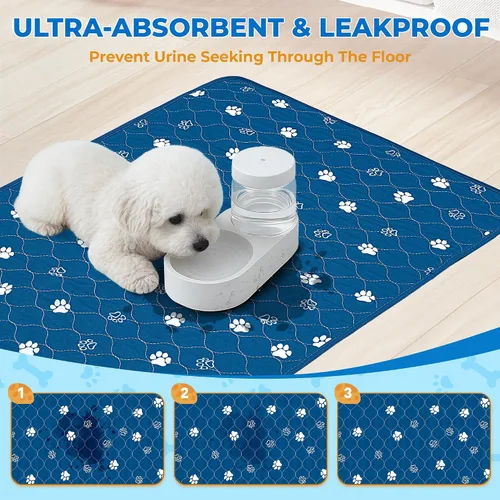Miniatura 3 de Fostanfly Almohadillas Lavables para Orina de Perro, 1 Paquete 24''x72''(2x6 pies) Almohadillas Antideslizantes Reutilizables para Cachorros