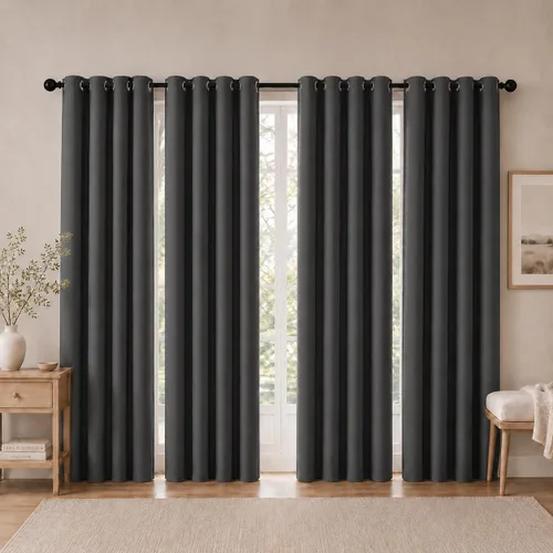 Miniatura 25 de Cortinas de oscurecimiento de habitación de 45 pulgadas de largo para dormitorio y sala de estar, cortinas térmicas aislantes con ojales