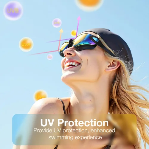 Miniatura 2 de MAMBAOUT Gafas de natación, paquete de 2 gafas de natación antivaho sin fugas, protección UV para hombres, mujeres, adultos y jóvenes