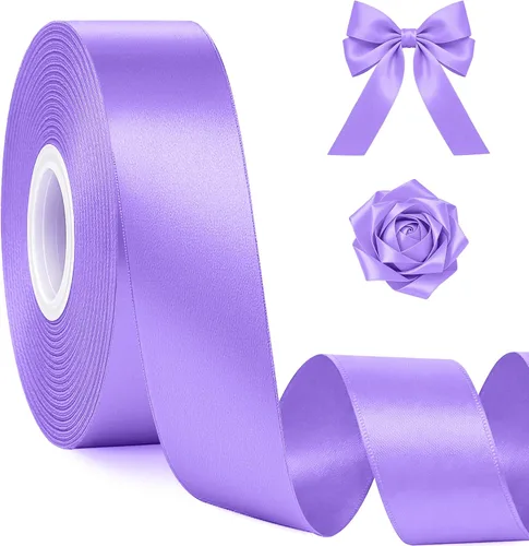 Miniatura 59 de Fullive Cinta de 1 pulgada para envolver regalos, cinta de Halloween de color morado oscuro de 30 yardas Sleek Glossy, Wear Resistant, Easy Cut