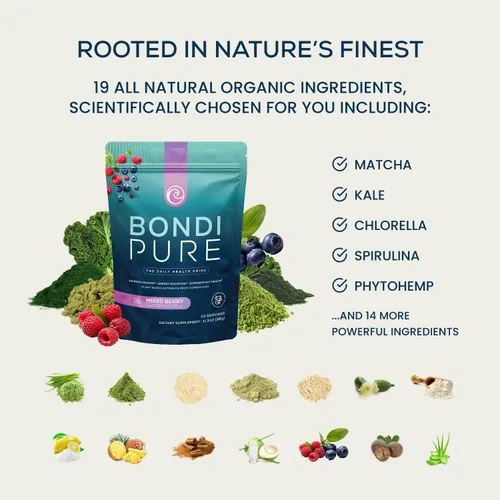 Miniatura 5 de Bondi Pure - Bebida diaria de salud y desintoxicación - Promueve la salud intestinal y el apoyo energético durante una limpieza o ayuno intermitente