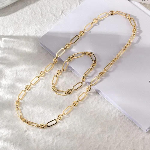 Miniatura 4 de Pulseras de grano de café con clip apiladas para mujer, cierre ajustable, chapado en oro, cadena de eslabones de acero inoxidable, Acero inoxidable