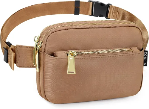 Miniatura 24 de ZORFIN Riñonera para mujeres y hombres, riñonera de moda con correa ajustable para exteriores, entrenamiento, viajes, casual, correr, senderismo