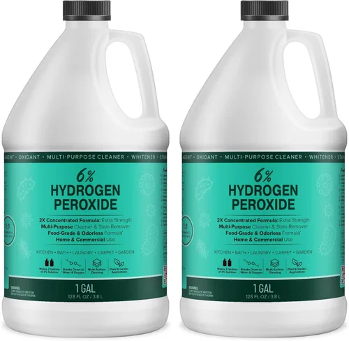 Maxtite 6% de peróxido de hidrógeno concentrado de grado alimenticio, 2 galones de 128 onzas, solución de limpieza natural ecológica para cocina,
