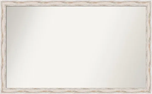 Miniatura 152 de Amanti Art Espejo de baño blanco para sobre el fregadero, 30 x 35 pulgadas, espejo de tocador rectangular estrecho de Eva de oro blanco, marco