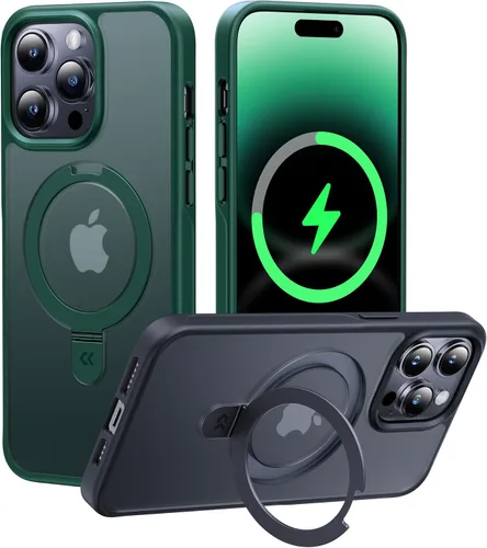 Miniatura 44 de CASEKOO- Funda para iPhone 15 c/soporte magnético invisible [protecc. militar contra caídas] [compatible c/MagSafe], a prueba de impactos, delgada