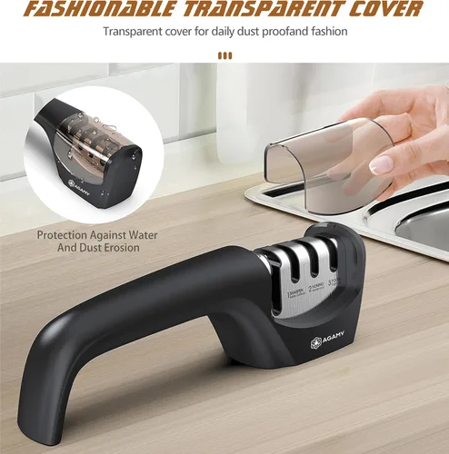 Miniatura 2 de 6 en 1 mejor afilador de cuchillos Afilador de cocina de 4 etapas premium para cuchillos, tijeras Diamante duro, carburo, ranuras de cerámica