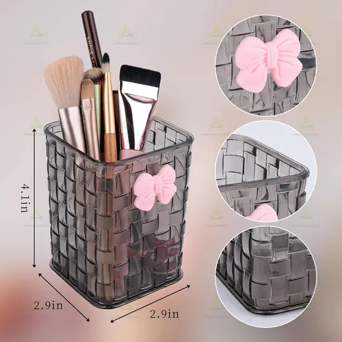 Miniatura 2 de Paquete de 2 soportes para brochas de maquillaje con lazo con bolsa de cosméticos adhesiva para mujer With Stickable Cosmetic-bag