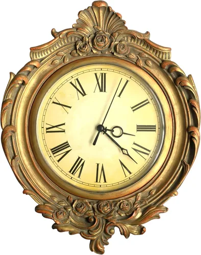 AELS Reloj de pared vintage, estilo europeo, decorativo, retro, funciona con pilas, para sala de estar, dormitorio, oficina, decoración, dorado