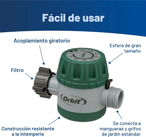 Miniatura 6 de Orbit 62034 Temporizador de agua mecánico para riego de césped y jardín