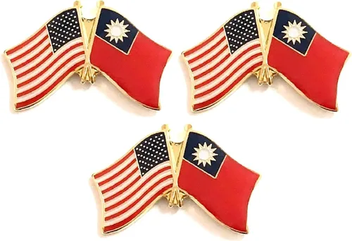 Miniatura 45 de 3 Pines de solapa con banderas de Estados Unidos y países internacionales, paquete de 3 pines dobles con diseño de banderas de Estados Unidos