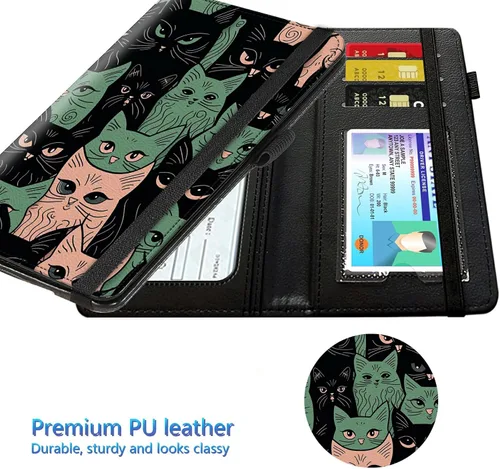 Miniatura 71 de Funda para chequera para hombres y mujeres, cartera de cuero RFID con ranuras para tarjetas de crédito, soporte de cheques duplicados personales