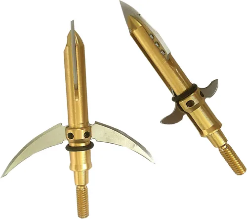 Miniatura 10 de Hojas de Acero Inoxidable para Cazar y Tiro con Arco Cabezales Anchos de Punta de Flecha Compatibles con Arcos Tradicionales, Arco de Tiro, Ballesta